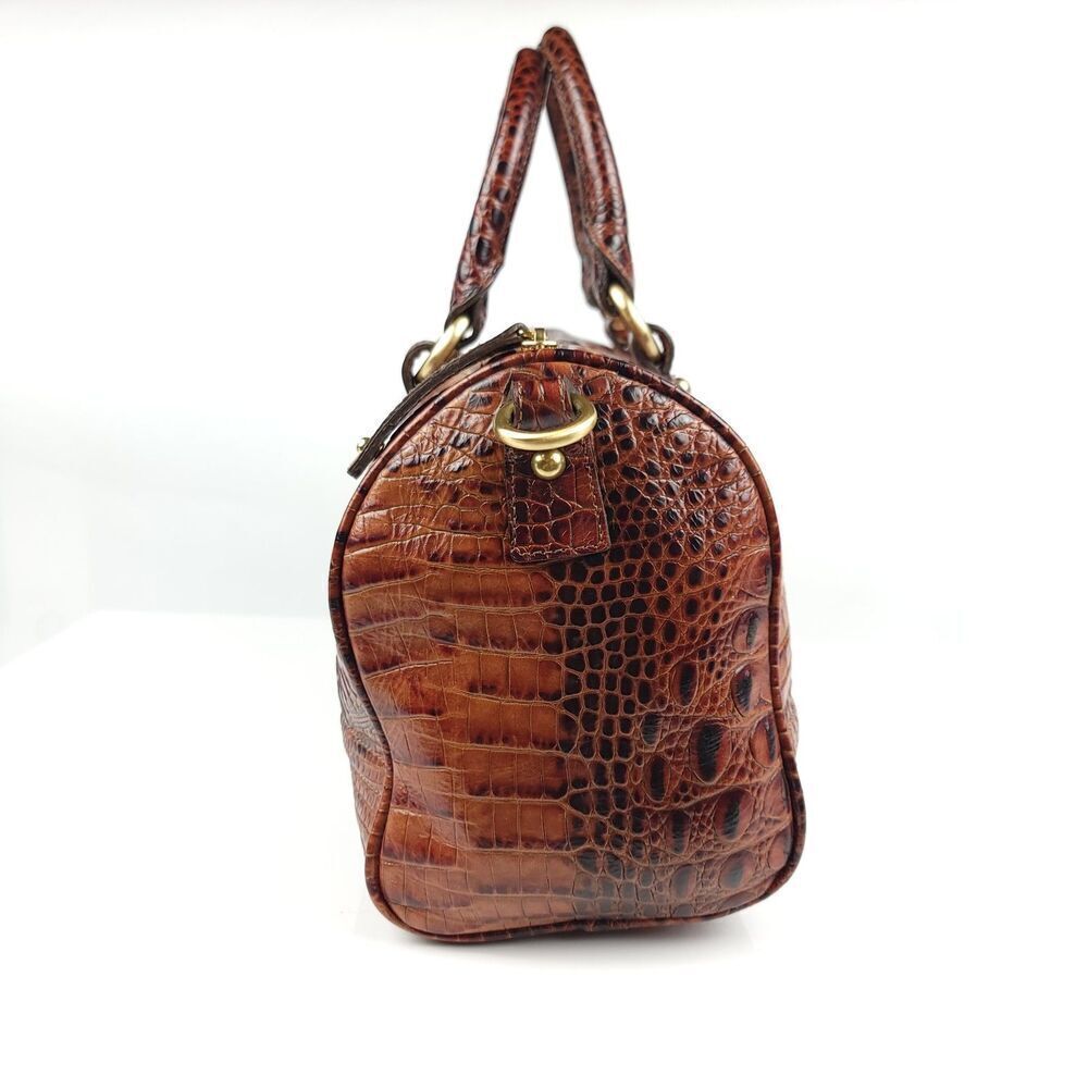 RARE Brahmin Stacy Bonnie Melbourne Collection Pecan Croc Leather Dr. Bag Set - Picture 8 of 16